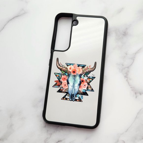 Floral Bison Bull Country Western Cowboy Case - Picture 2 of 5